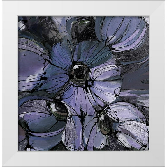 Eaton, Winnie 15x15 White Modern Wood Framed Museum Art Print Titled - Purple Poppies I