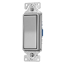 Eaton Wiring 15 Amp 3-Way Rocker Switch, Auto Ground, Almond Eaton Wiring 7503-9A