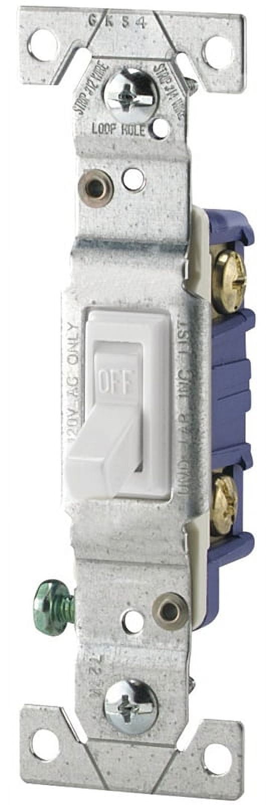 Eaton Wiring Devices 13017W Toggle Switch 120 V Wall Mounting