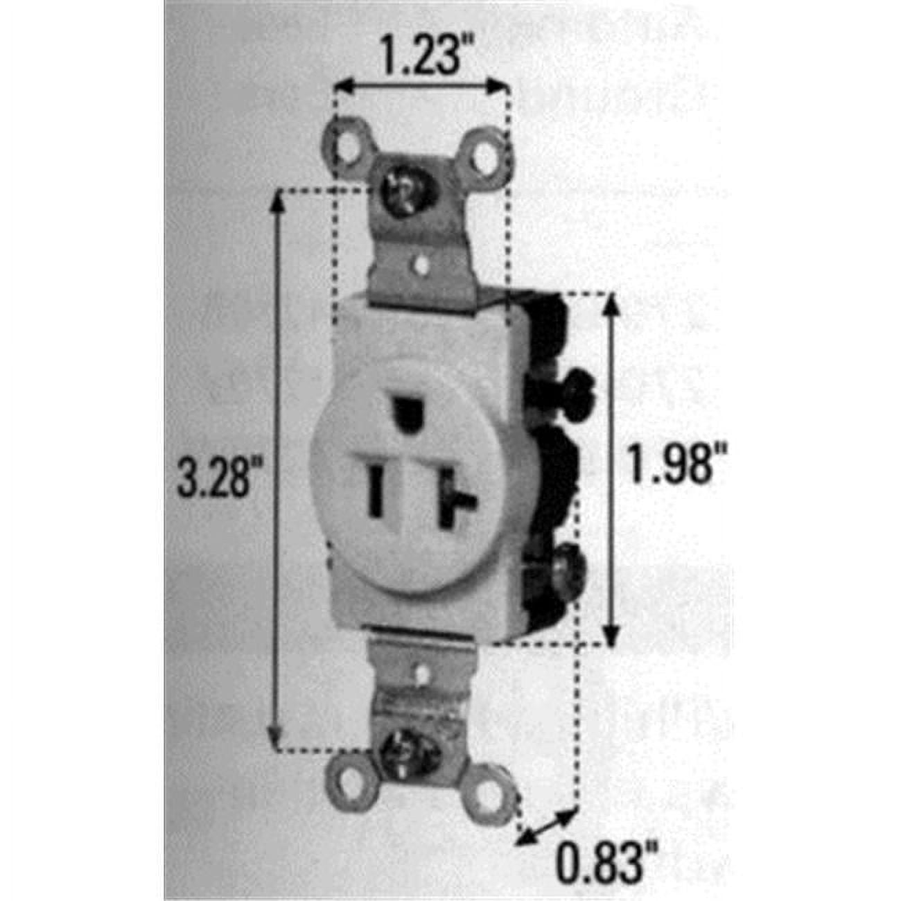 Eaton Wiring Devices 1876VBOX Single Receptacle 20 A Ivory