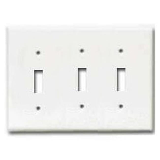 White Thermoset Plastic 3 Gang Toggle Wall Plate