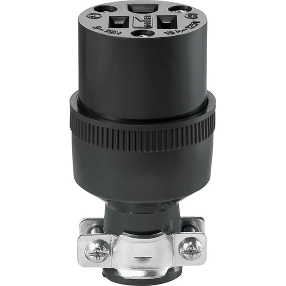 Eaton Wiring Devices 222-BOX Electrical Connector, Straight Blade, 1/4 to 39/64 in, 2-Pole, 15 A, 125 V, Black, 3-Wire