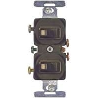 Eaton Wiring Devices 271B-BOX Combination Toggle Switch 120/277 V Strap Mounting Thermoplastic Brown
