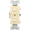thumbnail image 1 of Eaton Wiring Devices 271LA Combination Toggle Switch, 120/277 V, Strap Mounting, Steel, Light Almond, 1 of 1
