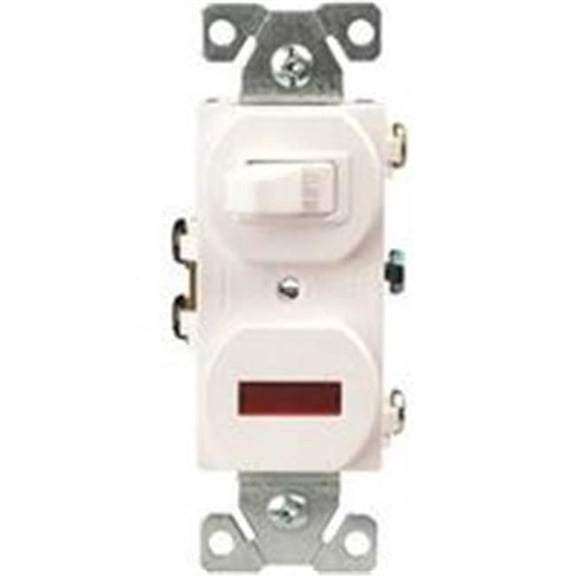 Eaton Wiring Devices 277W-BOX Combination Toggle Switch 120 V Strap Mounting Steel White