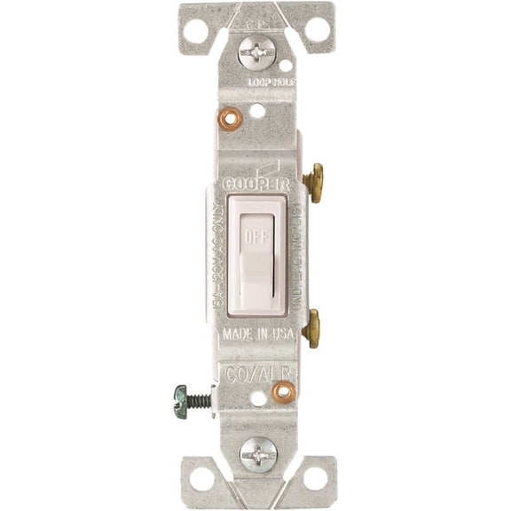 Eaton Wiring Devices 5221-7W-BU Toggle Switch 120 V Flush Mounting Polycarbonate White