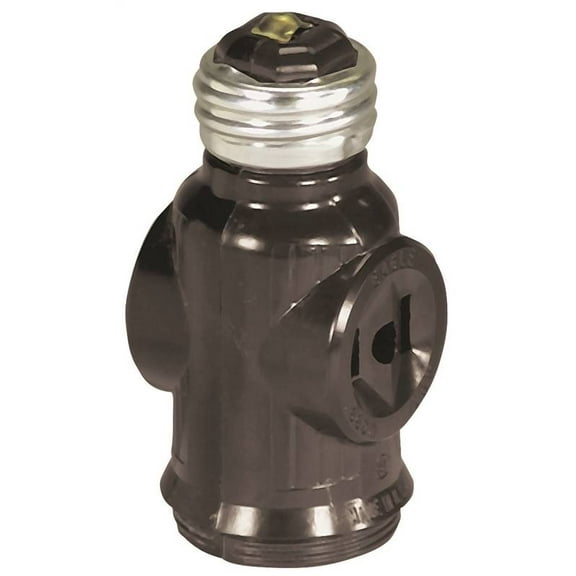 Eaton Wiring Devices 715B-BOX Lamp Holder Adapter, 660 W, 2-Outlet, Thermoplastic, Brown