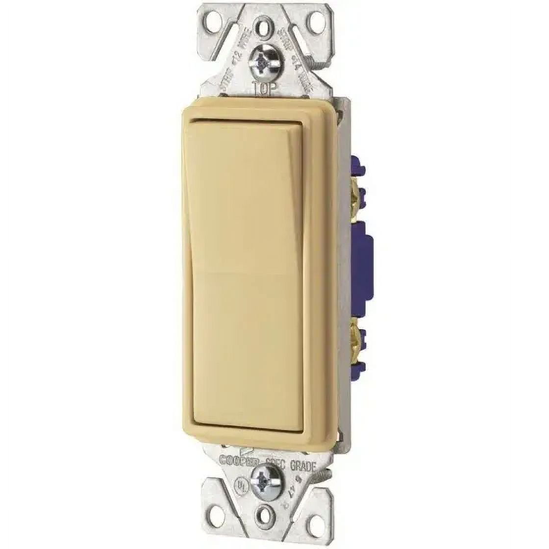 Eaton Wiring Devices 7501V Decorative Rocker Switch Ivory (Case of 5 ...