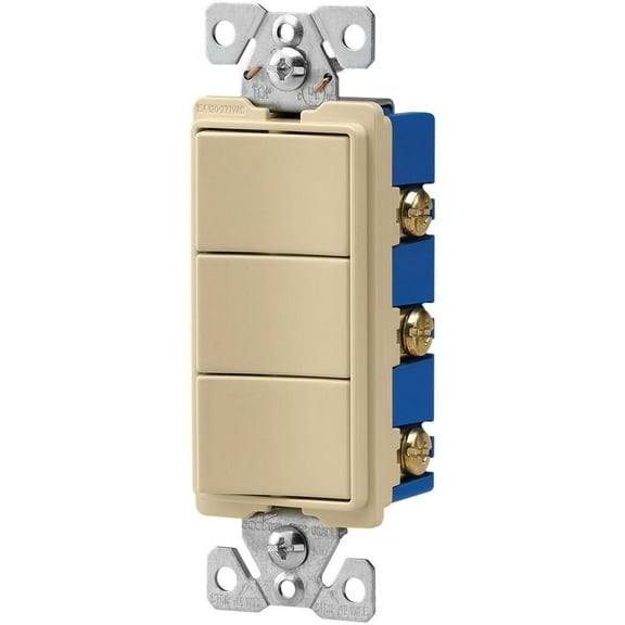 Eaton Wiring Devices 7700 Series 7729V-SP Combination Switch 120/277 V Strap Mounting Thermoplastic Ivory
