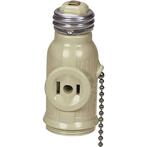 Cooper Wiring Devices BP718V Pullchain Lampholder Socket Adapter Ivory Finish