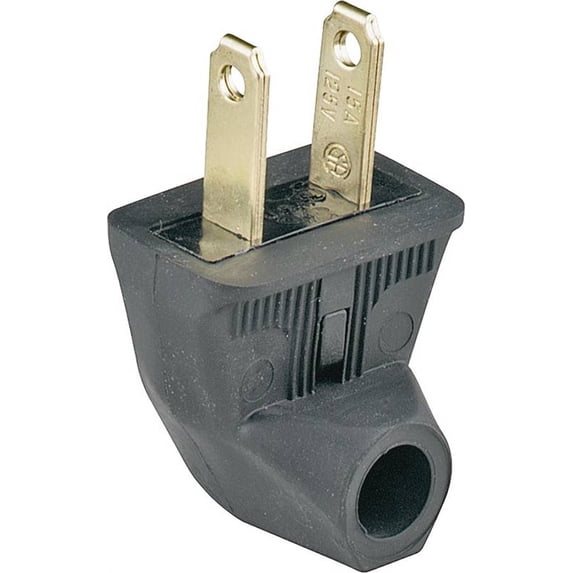 Cooper Wiring 4559050 Black Sideoutlet 2Wire Plug - Walmart.com