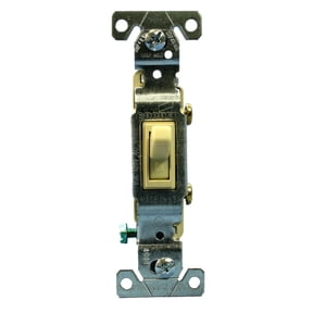 Cooper Wiring Devices C1301-7V Single Pole Toggle Light Switch, 15A 120V, Side Wired, Grounding, Residential Grade, Ivory