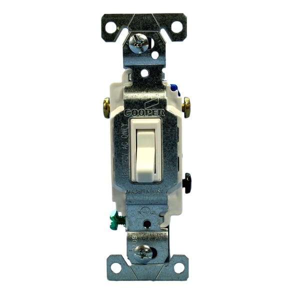 Cooper C1303-7W White Three Way Toggle Light Switch