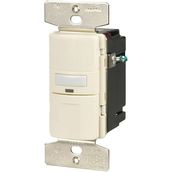 Eaton Wiring Devices OS310U-LA-K Motion Sensor Switch with Nightlight and LED, 8.3 A, 120 V, 1 -Pole, Motion Sensor