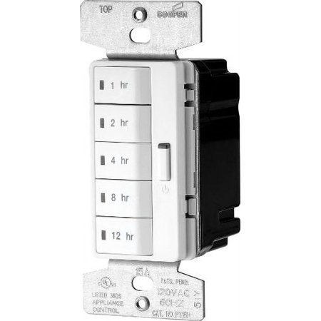 EATON PT18H-W-K Accell Core Programmable Timer, 120 V, 15 A, 1, 2, 4, 8, 12 Hr Off, White