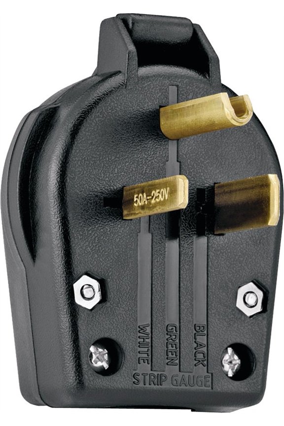 Wiring Devices S42-SP Electrical Plug, 2 -Pole, 30/50 A, 250 V, NEMA: NEMA 6-30P, 6-50P, Black