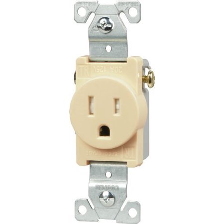 Cooper TR817V Ivory Heavy Duty Tamper Resistant Single Receptacle 15A 125V