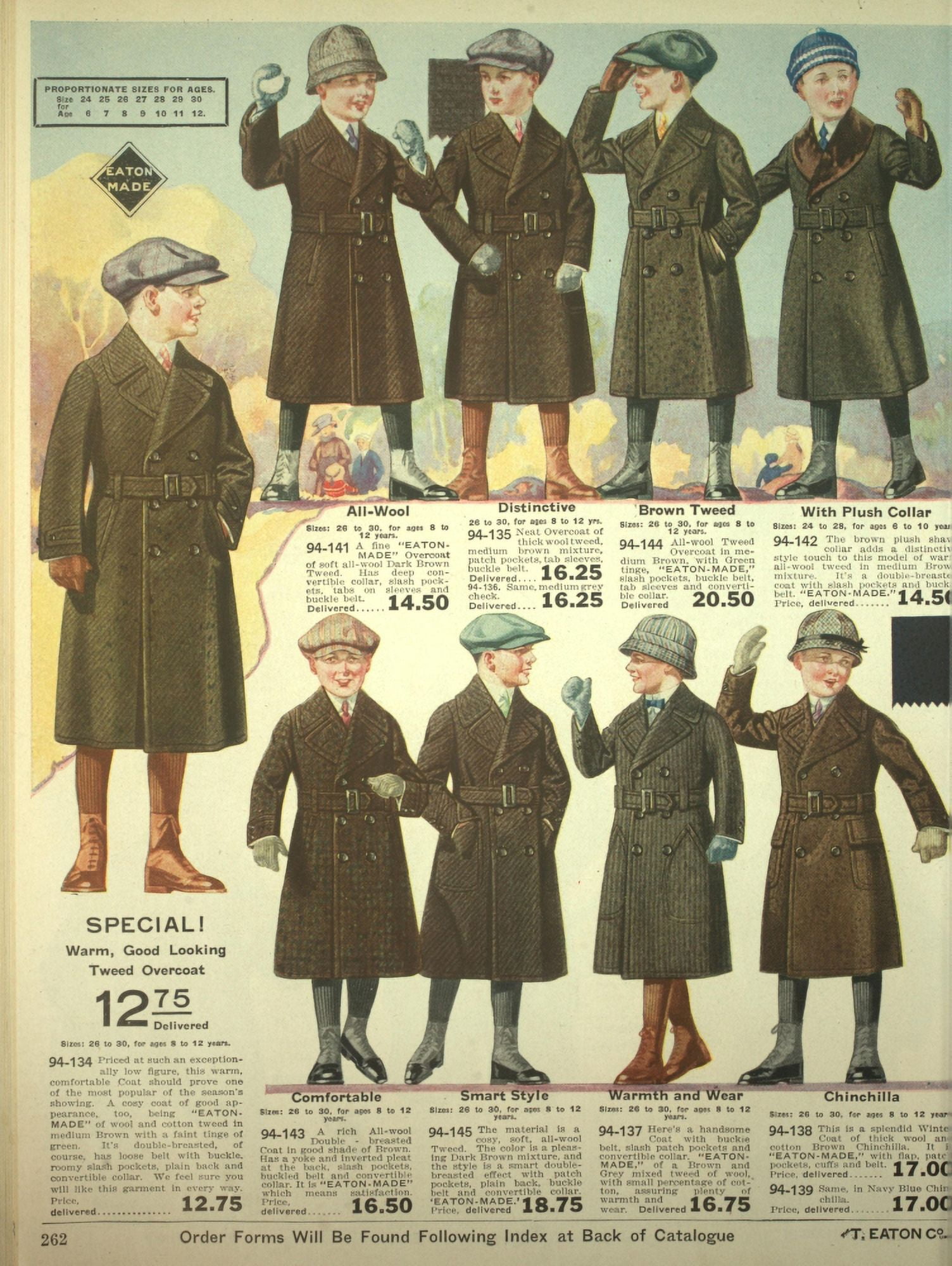 Eatons Fall Catalogue 1920-21 Boys coats Canvas Art - Unknown (24 x 36)