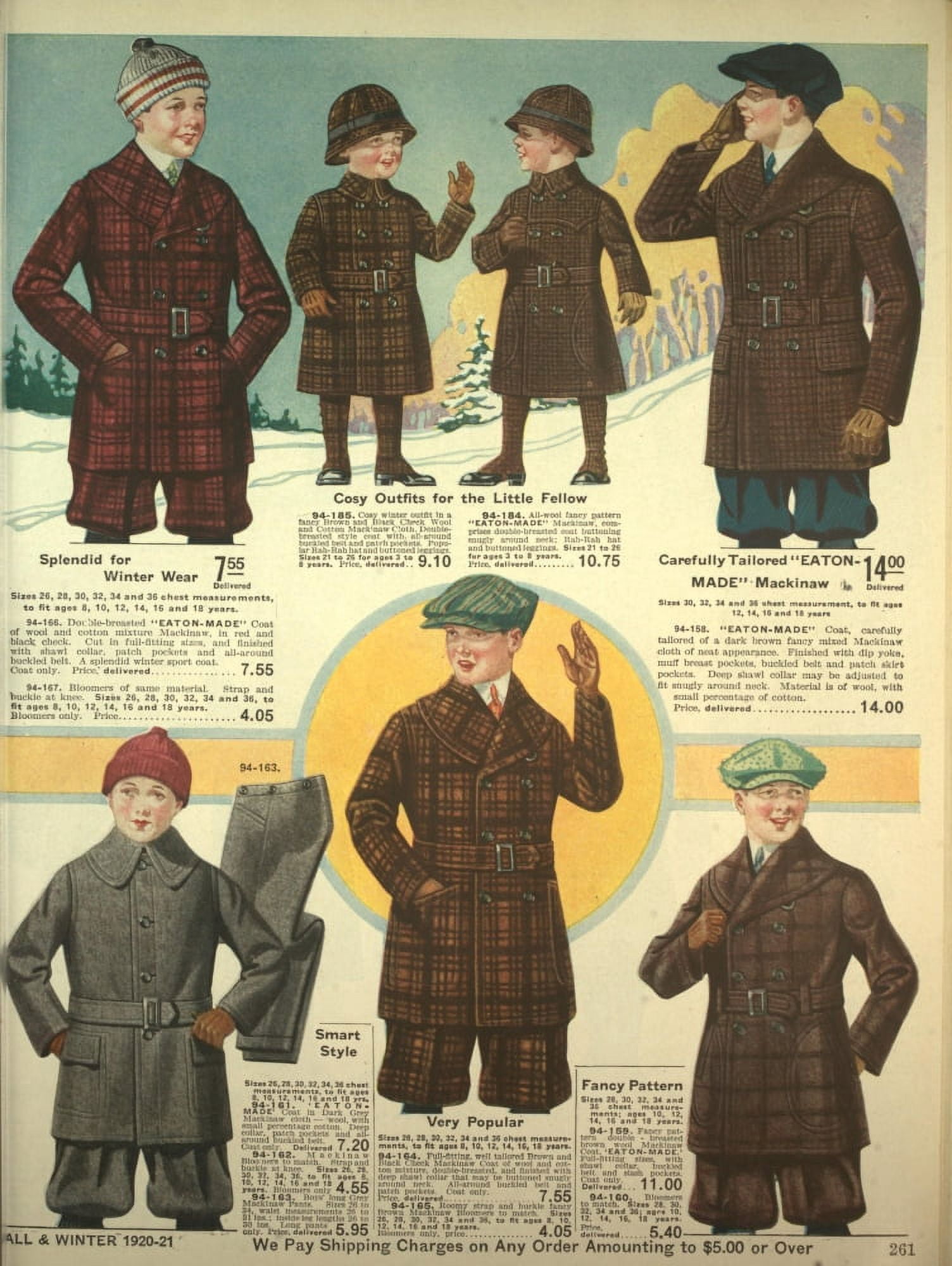 Eatons Fall Catalogue 1920-21 Boys jackets Canvas Art - Unknown (24 x 36)