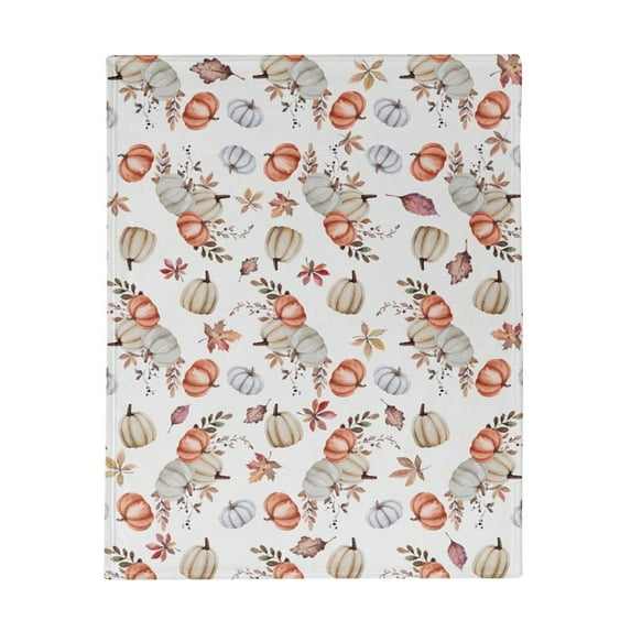 Eattic Blanket Clearance Hallovveen Thanksgiving Pumpkin Maple Leaf Printed Flannel Fall Blanket, Decorative Couch, Sofa, Travel, Lap, Bed Throw Blanket 1X Quilt Clearance Sale