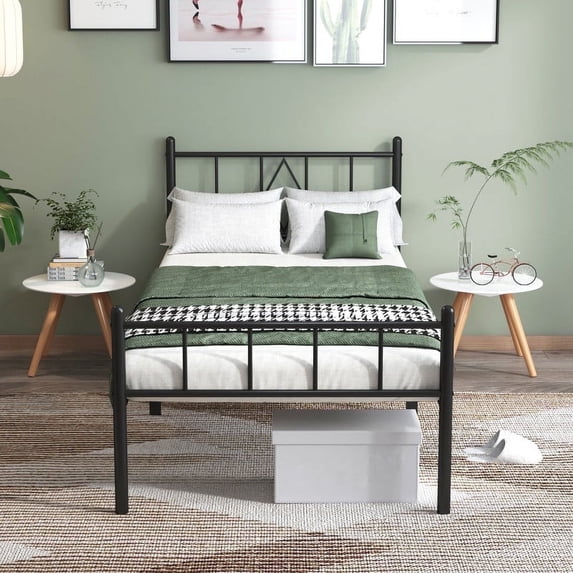 Eavesince 14in Twin Size Bed Frame Black