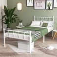 thumbnail image 1 of Eavesince 14in Twin Size Bed Frame with Headboard and Footboard,No Box Spring Needed,White, 1 of 7