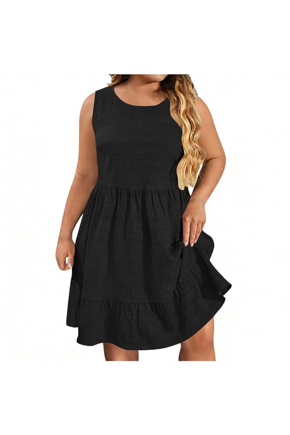 Womens Linen Blend Sleeveless V Neck Shift Dress Casual Loose Fit Summer Midi Dresses for Daily Wear Beach