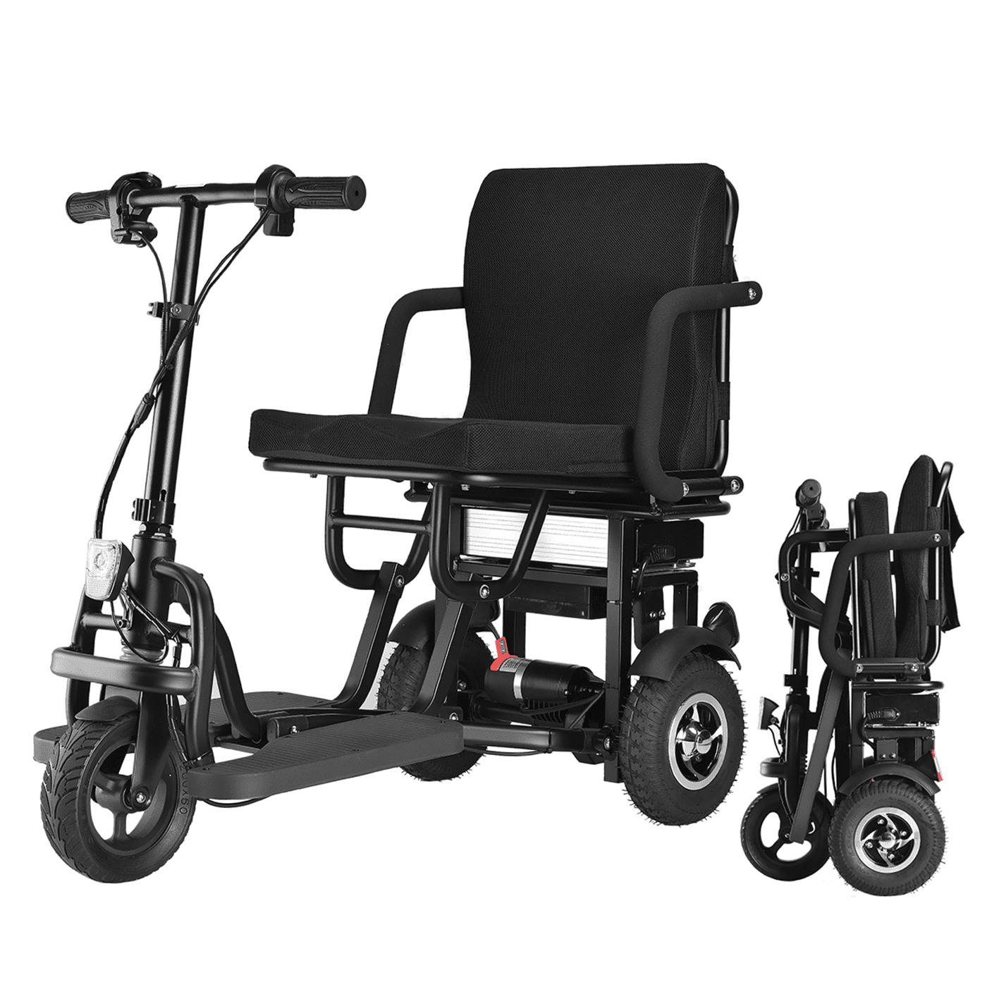 Outdoor Comfortable Mobile Wheelchair Displacement Machine Aluminum Alloy,  Fold Light Travel Portable Self-propelled Elderly/Disabled Scooter