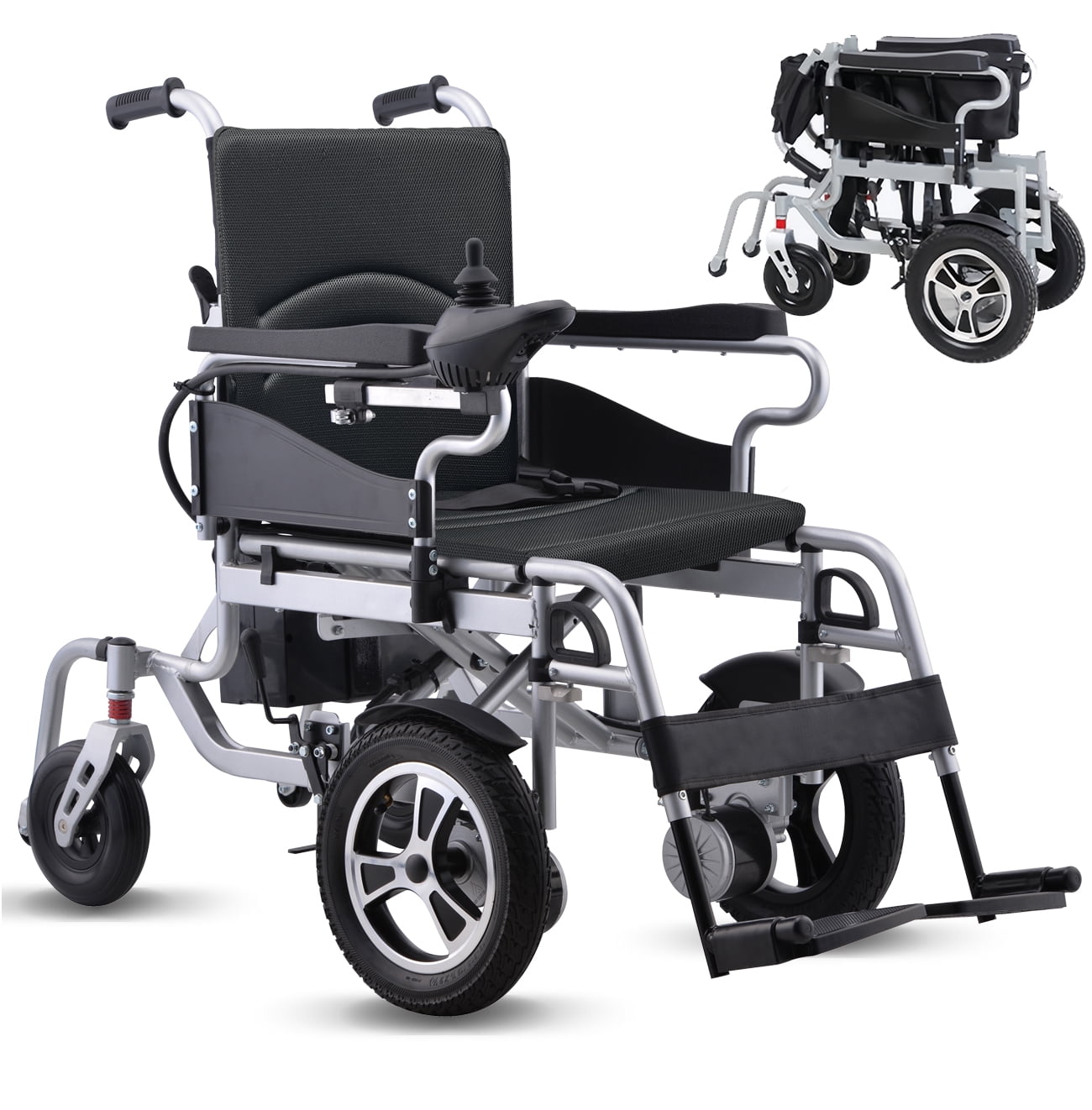 EazinGo Folding Electric Wheelchair Foldable Wheel Chair 12" Flexible