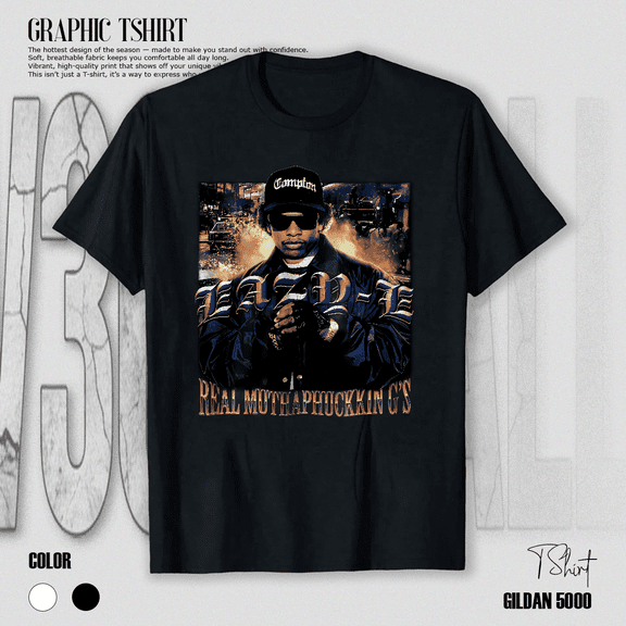 Eazy-E Real G Classic 90s Rap Legend Urban Music Tribute Art Unisex T-Shirt V70935, up to size 5XL