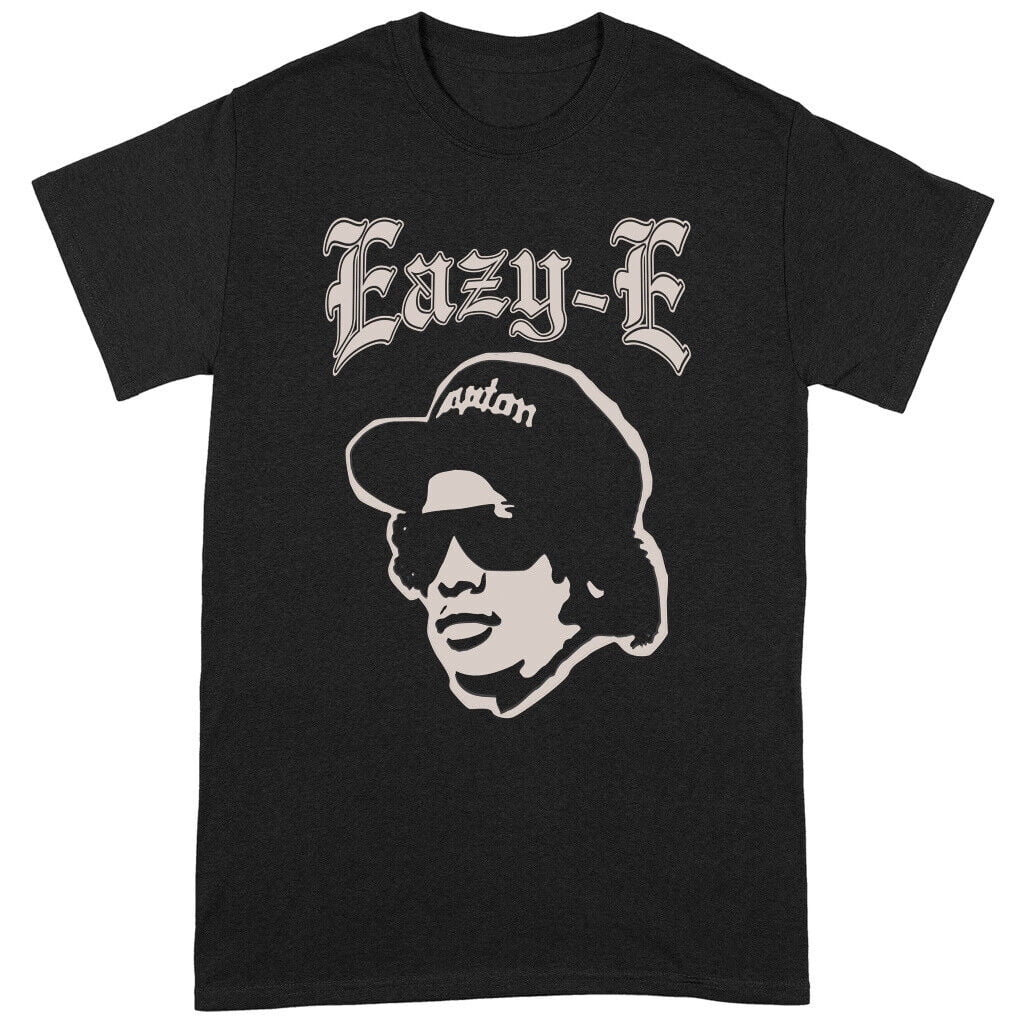 Eazy-E Vintage Face Stencil Black T-Shirt OFFICIAL - Walmart.com