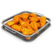 Eazy Mealz Air Fry Crisper Basket & Bake Pan / mini cookie sheet 2 Piece Set NonStick for Air Fryers & Toaster Ovens
