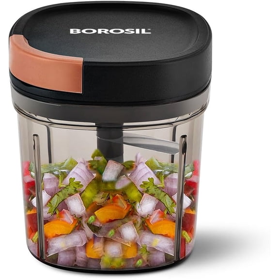 EazyPull Chopper with 6 Blades Pull Chopper with Durable String Mini Chopper for Kitchen for Chopping Vegetables Leafy Greens & Herbs BPA-Free Unbreakable 900 ml Chopping Bowl