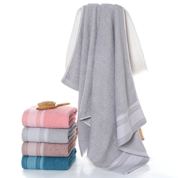 EazyTech 1 PC Soft Cotton Bath Towels | 28x55 in Thick Quick-Dry Shower Towel for Bathroom & Travel Gray