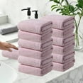 thumbnail image 1 of EazyTech 12 Pack Soft Absorbent Hand Towels for Bathroom Kitchen Face Wash Spa Pool Gym & Household Use, 14"x30" Quick Drying Microfiber Towel Set(Pink), 1 of 5