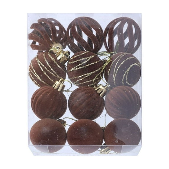 EazyTech 12-Pack Velvet Christmas Balls Ornament Set Multiple Styles Xmas Tree Decorations for home holiday Party Wedding Winter Decor Gifts