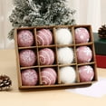 thumbnail image 1 of EazyTech 12-Piece Flocked Christmas Ornament Set Foam Christmas Balls for Tree Decorations Party Home Office Winter Holiday Decor, 1 of 8