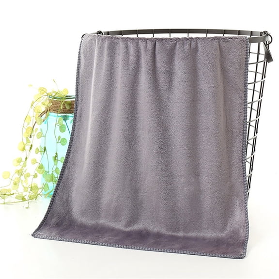 EazyTech 1PC Thick Microfiber Hand Towel 12"x28" - Ultra Absorbent, Soft & Comfortable, Eco-Friendly Dyeing, No Shedding, Quick-Dry Shower Towel for Home & Travel (Gray)