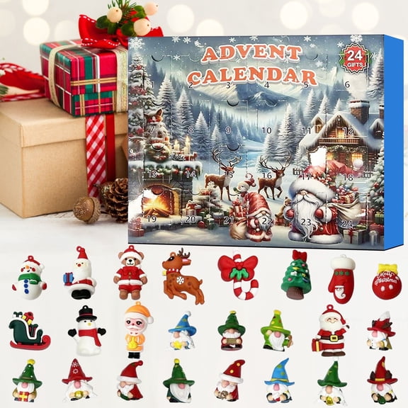 EazyTech 2025 Christmas Santa Advent Calendar - 24 Days of Festive Surprises with Unique Santa Claus Miniatures, Holiday Countdown Box for Family Home Decor