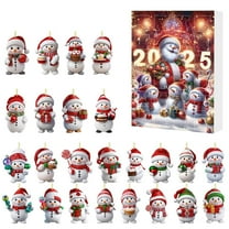 EazyTech 2025 Snowman Advent Calendar Set - 24-Day Christmas Countdown with Acrylic Ornaments, Home Decor & Festive Gift Box for Family Friends