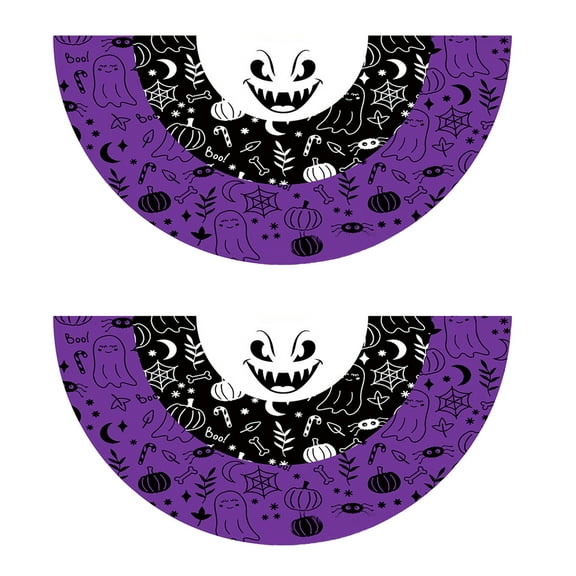 EazyTech 2Pcs Halloween Bunting Fan Flags 1.5 x 3 ft Polyester Banners for Yard Garden Porch Fence Indoor Outdoor Decor with Metal Loops Washable Reusable Party Supplies