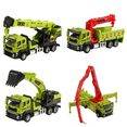 thumbnail image 1 of EazyTech 4 Pack Construction Vehicles Inertial Crane Truck, Concrete Pump, Tow Truck & Excavator Toy Set with Realistic Trailers, Metal Engineering Educational Boys Girls Toys Ages 3-6 Birthday Gift, 1 of 9
