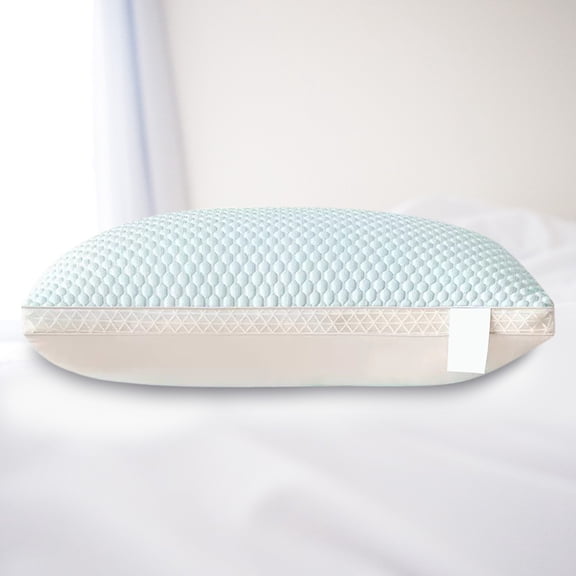 EazyTech Breathable Queen Cooling Pillow for Summer, Silk Pillow for Neck Head Support ,Adjustable Cervical Pillow with Removable Cover, 20x30 Inches Blue