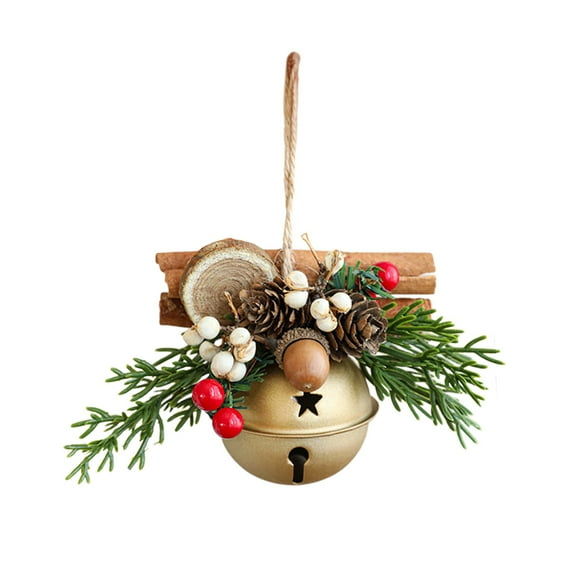 EazyTech Christmas Tree Hanging Bells Metal Pinecone Ornament for Home Festive Decor, Holiday Room & Door Decoration, Durable Gift for Christmas Ambiance