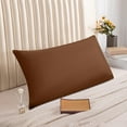 thumbnail image 1 of EazyTech Cooling Pillowcase for Hot Sleepers & Night Sweats - Breathable Queen Standard size Pillow Case 20x30in, Velvet Soft & Temperature Regulating for All Seasons Coffee, 1 of 6