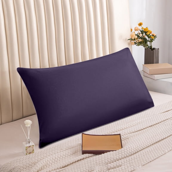 EazyTech Cooling Pillowcase for Hot Sleepers & Night Sweats - Breathable Queen Standard size Pillow Case 20x30in, Velvet Soft & Temperature Regulating for All Seasons Purple