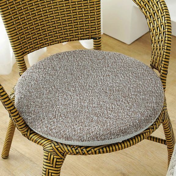EazyTech Cotton Round Chair Cushion with Foam Support for Office Bedroom Kitchen Dining Chair Non Slip Soft Chair Pad and Seat Cushion 14 x14 inches Coffee