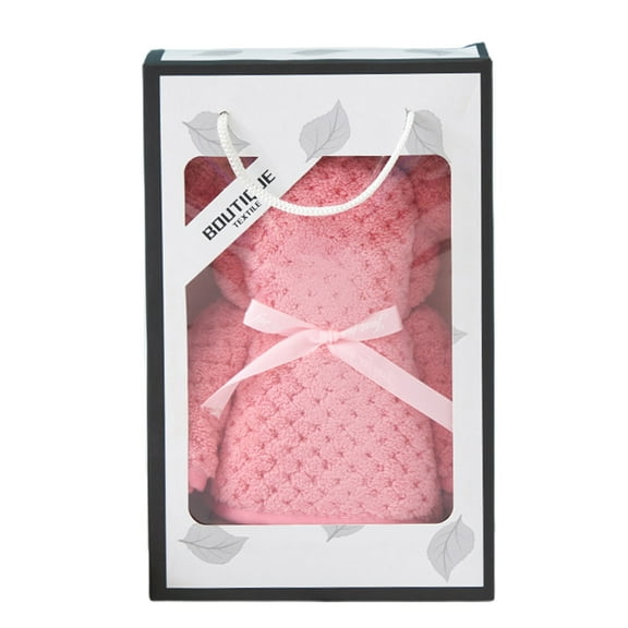 EazyTech Cute Bear Microfiber Towel 14x30 Inches Hair Hand Dry Towel for Bathroom Birthday Housewarming Gifts Lightwight & Highly Absorbent