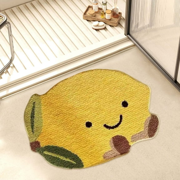 EazyTech Cute Fruit Bath Mat Super Absorbent Quick Drying Soft Microfiber Non-Slip Bathroom Rug for Bedroom Teen Room Deecor 16"x24"