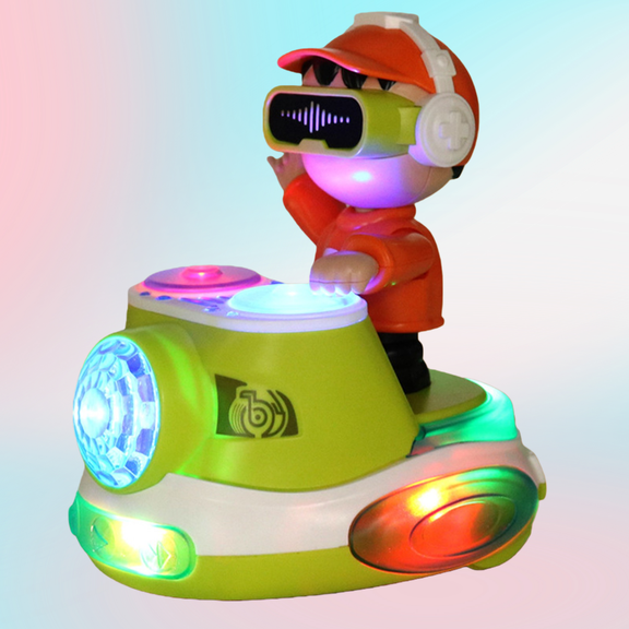 EazyTech DJ Toy Car with Dynamic Lighting and Music, Auto-Direction Change & Dance Moves 360° Rotation ABS Vehicle for Kids, Indoor Party Entertainment Gift for Ages 3-8